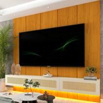 Estante para TV e Home Theater até 90 Polegadas com LED 100% MDF 222,5cmx250cm Led Realce Native Estante para TV e Home Theater até 90 Polegadas com LED 100% MDF 222,5cmx250cm Led Realce Native