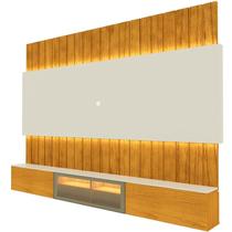Estante para TV e Home Theater até 90 Polegadas com LED com Vidro Reflecta 100% MDF 227cmx251,5cm Led Soberano