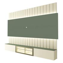 Estante para TV e Home Theater até 90 Polegadas com LED com Vidro Reflecta 100% MDF 227cmx251,5cm Led Soberano