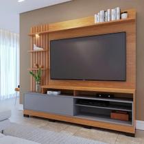 Estante para TV e Home Theater Ripado para TV até 65 Polegadas com LED 200cmx185,3cm Tvs com Led 1 Porta 4 Nichos Maceió Estante para TV e Home Theater Ripado para TV até 65 Polegadas com LED 200cmx185,3cm Tvs com Led 1 Porta 4 Nichos Maceió