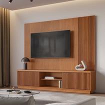Estante para TV e Home Theater Ripado para TV até 75 Polegadas 100% MDF 220cm 2 Portas Valencia New Estante para TV e Home Theater Ripado para TV até 75 Polegadas 100% MDF 220cm 2 Portas Valencia New
