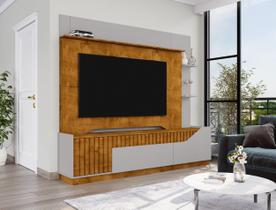 Estante para TV e Home Theater Ripado para TV até 75 Polegadas MDF 210cmx186cm 1 Gaveta 2 Portas