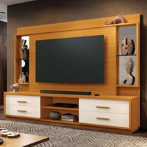 Estante para TV para TV até 75 Polegadas com Espelho e Vidro Marrom 192x240cm Leni