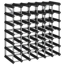 Estante para Vinos vidaXL de Madera para 42 Botellas Madera de Pino Negro/Acero Estante para Vinos vidaXL de Madera para 42 Botellas Madera de Pino Negro/Acero
