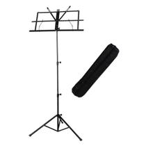 Estante partitura dobravel preta pedestal resistente com bag Estante partitura dobravel preta pedestal resistente com bag