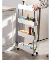 Estante Pequeno 4 Prateleiras Plastico Multiuso Com Rodinha