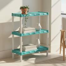Estante Plástica Agraplast Nápoles 3 Prateleiras Verde com Pezinhos Prática e Moderna 530 Estante Plástica Agraplast Nápoles 3 Prateleiras Verde com Pezinhos Prática e Moderna 530