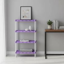Estante Plástica Agraplast Nápoles 4 Prateleiras Lilás com Pezinhos Moderna e Prática 528