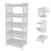 Estante Plastica Modular 5 Prateleiras Fruteira Bandeja Organizadora Multiuso Com Proteção Lateral