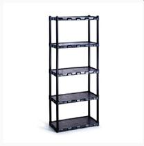 Estante Plástica Modular Com 5 Prateleiras preta