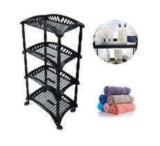 Estante Plástica Modular Multiuso 4 Prateleiras Com Rodinha