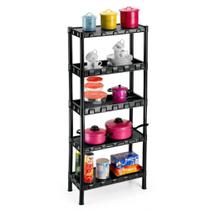 Estante Plastica Modular Preta 5 Prateleiras - Agraplast