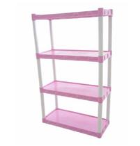 Estante Plástica Modular Rosa Com 4 Prateleiras Agraplast