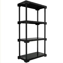 Estante Plástica Poly com 4 Prateleiras Preto 70x35x127cm - 10111138010 - I'M IN HOME
