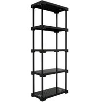 Estante Plástica Poly com 5 Prateleiras Preto 70x35x167cm - 10111138020 - I'M IN HOME