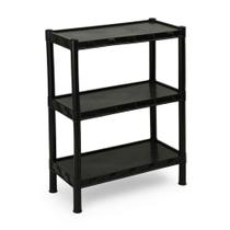 Estante Plástica Preta Com 3 Prateleiras Agraplast Estante Plástica Preta Com 3 Prateleiras Agraplast