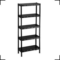 Estante Plástica Preta Com 5 Prateleiras Agraplast 872 Estante Plástica Preta Com 5 Prateleiras Agraplast 872