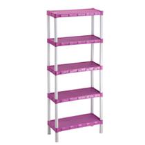 Estante Plástica Rosa Com 5 Prateleiras Agraplast Estante Plástica Rosa Com 5 Prateleiras Agraplast