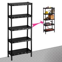 Estante Plástico Preta 5 Prateleiras Nápoles Organizador Livros Ferramentas Modular 872 Estante Plástico Preta 5 Prateleiras Nápoles Organizador Livros Ferramentas Modular 872