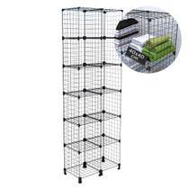 Estante Prateleira Aramada Alta 12 Nichos 40x40cm 2,45m Altura Organizador para Sapatos Roupas Casa Loja Confecção Preto Estante Prateleira Aramada Alta 12 Nichos 40x40cm 2,45m Altura Organizador para Sapatos Roupas Casa Loja Confecção Preto
