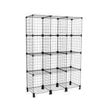 Estante Prateleira Balcão Expositor Aramado 12 Nichos Preto Organizador de Aço