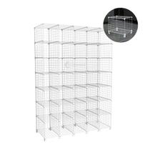 Estante Prateleira de Aço Expositor Aramado 35 Nichos Vertical 40cm Profundidade Branco