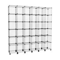 Estante Prateleira de Aço Expositor Aramado 36 Nichos Preto Arara de Roupas Organizadora