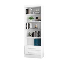 Estante Prateleira de Livro 2 Gavetas Multiuso 183 Altura Morrison -Branco Branco - ÉdeCasaMóveis Estante Prateleira de Livro 2 Gavetas Multiuso 183 Altura Morrison -Branco Branco - ÉdeCasaMóveis