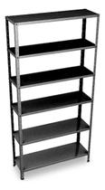 Estante Prateleira Em Aço 60Cm 6 Bandejas Na Cor Preta