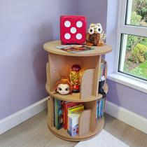 Estante Prateleira Giratória Organizador Livro Brinquedo Decoração e Infantil em MDF Cru Estante Prateleira Giratória Organizador Livro Brinquedo Decoração e Infantil em MDF Cru