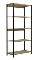 Estante Prateleira Industrial Ferro E Mdf 5 Níveis Nogueira