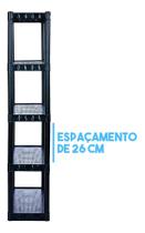 Estante Prateleira Plastica Modular 5 Andares Preta Cód872 Variação