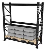 Estante/prateleira Preta Industrial MPP 750kg 200x180x60cm