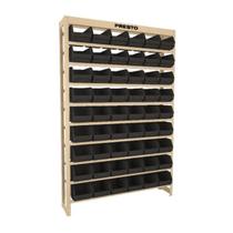 Estante Prática para Caixas Plásticas c/ 54 Caixas N 05 Pretas Ref. 54/5 PRESTO