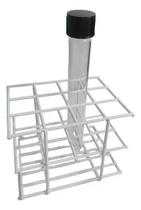 Estante Rack 12 Furos Tubo Ensaio 20mm Ferro Zincado Arame Branco