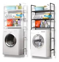 Estante Rack Banheiro Lavanderia Prateleiras Multiuso Preto