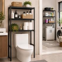 Estante Rack Banheiro Sobre Vaso 3 Andares Prateleira Organizador Resistente Lavanderia Lavabo Compacto