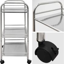 Estante Rack de Aço Inox Prateleira 3 elementos Guimmis.casa