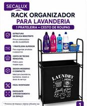 Estante Rack Multiuso 1 Prateleira Com Cesto Secalux Preto