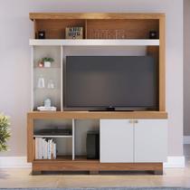 Estante Rack para TV 50 Polegadas com 2 portas e 2 Prateleiras de Vidro 160cm Colibri
