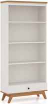 Estante Retro Joia com 1 Gaveta cor Off White com Freijo - 45290