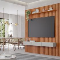 Estante Ripado para Tv 65 Polegadas Cinamomo/ Off White