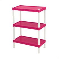 Estante Rosa Quarto Infantil 3 Prateleiras Brinquedos - agraplast