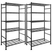 Estante Sakugi 2 Unidades 85x32x183cm Aço Preto 5 Níveis Estante Sakugi 2 Unidades 85x32x183cm Aço Preto 5 Níveis