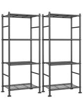 Estante Sakugi 2 unidades, organizador metálico de 4 níveis, 46 x 31 x 112 cm, preto Estante Sakugi 2 unidades, organizador metálico de 4 níveis, 46 x 31 x 112 cm, preto