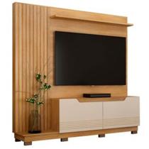 Estante Santiago para TV até 80 Polegadas Ripado com 2 Portas Valdemóveis Cor Cinamomo Off White Estante Santiago para TV até 80 Polegadas Ripado com 2 Portas Valdemóveis Cor Cinamomo Off White