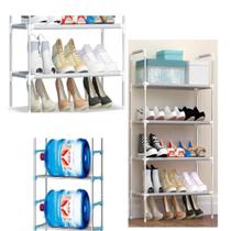 Estante sapateira ate 12 pares organizador multiuso com 4 prateleiras quarto lavanderia