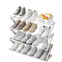 Estante sapateira com 4 prateleiras organizador multiuso para brinquedos quarto lavanderia porta objetos design industri