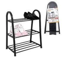 Estante sapateira organizador 3 prateleiras tenis quarto closet hall estilo industrial lavanderia