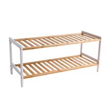 Estante Sapateira Organizador de Calçados Bambu 2 Andares Decoração Casa Estante Sapateira Organizador de Calçados Bambu 2 Andares Decoração Casa